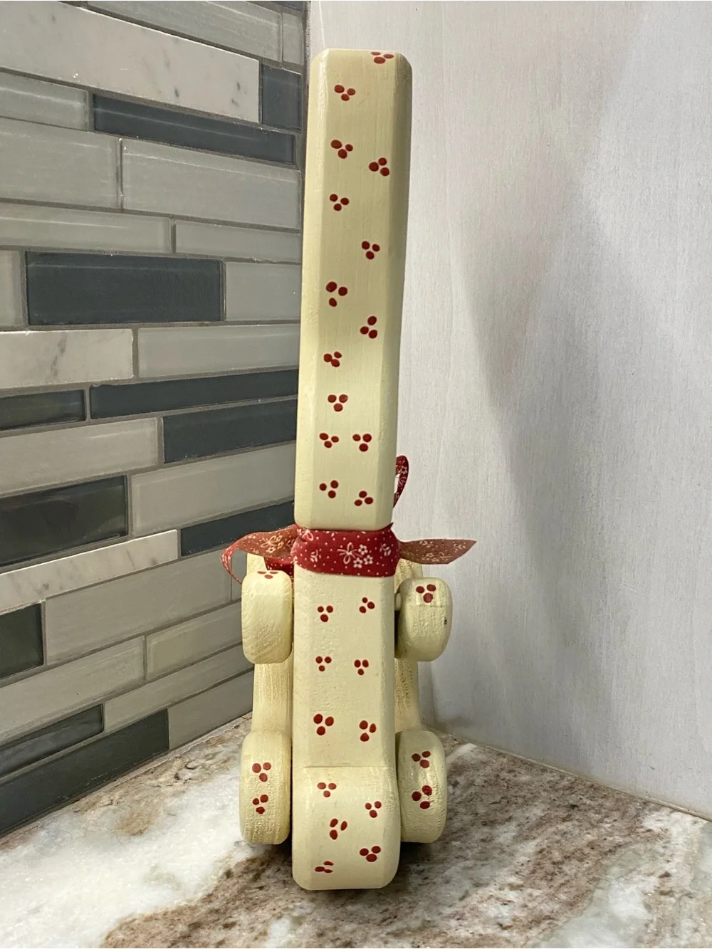 Vintage Folk Art Wooden Articulated Bunny Figurine
